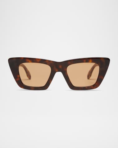 Elisa Johnson Lori Tortoise-Print Cat-Eye Sunglasses