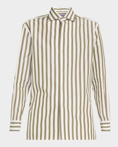 Ralph Lauren Collection Capri Striped Cotton Shirt