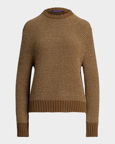 Ralph Lauren Collection Silk Birdseye Crewneck Sweater