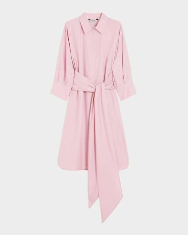 Max Mara Tabata Belted 3/4-Sleeve Shirtdress