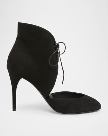 ALAIA Suede Lace-Up Stiletto Pumps