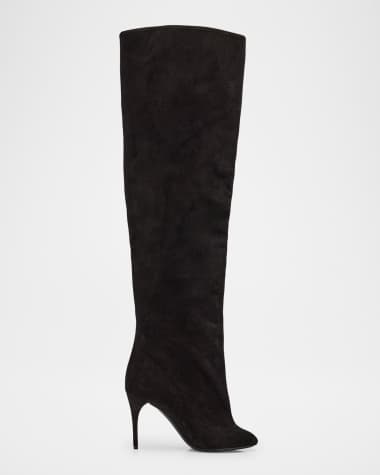 ALAIA Cuissardes Stiletto Leather Knee Boots