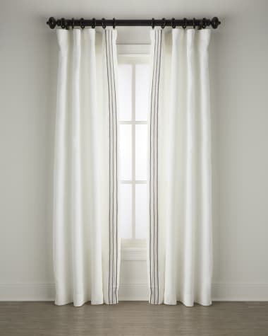 Home Silks Trelli Light-Filtering Linen Drapery Panels, 52" x 96" - Set of 2