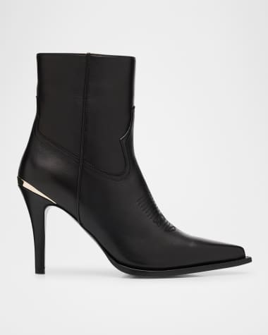 Partlow Nancy Leather Western Stiletto Booties