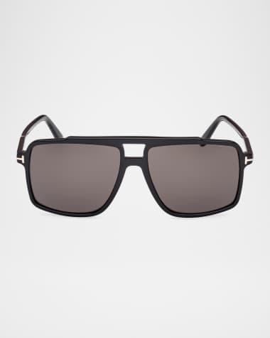 TOM FORD Men's Kemp Acetate Rectangle Sunglasses