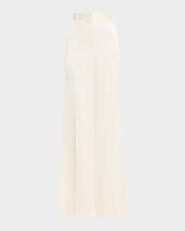 Toteme Slit Wide-Leg Satin Trousers