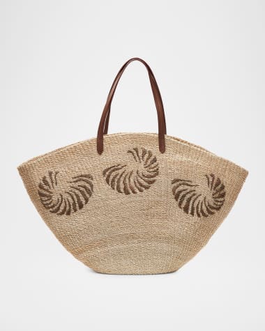 POOLSIDE The Anna Shell Straw Tote Bag