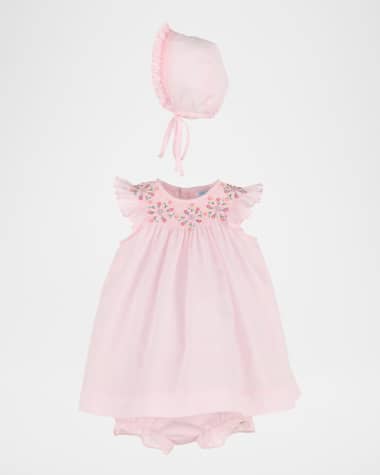 Luli & Me Girl's Classical Diamond Smock Bishop Dress, Size 12M-24M