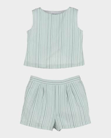Luli & Me Girl's Two-Piece Striped Set, Size 4-6