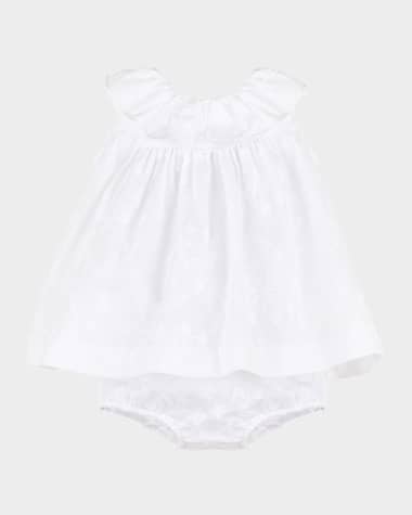 Luli & Me Girl's Ruffle Collar Floral Embroidered Dress, Size 6M-3