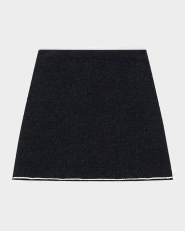 Theory Stitched Wool-Cashmere Mini Skirt