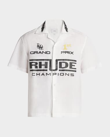 Rhude Men's Poplin Champions Camp Shirt
