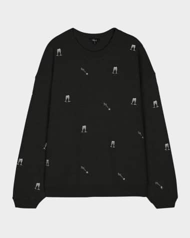 Rails Varsity Champagne Embroidered Sweatshirt