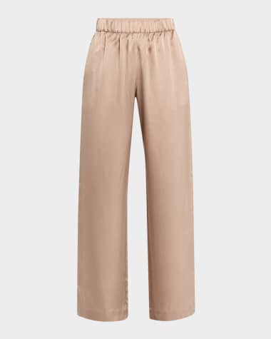 Sablyn Wide-Leg Silk Pants