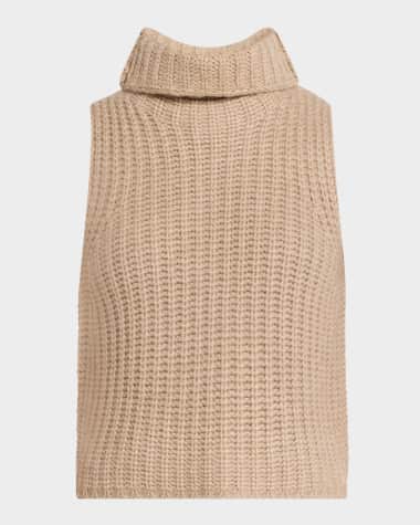 Sablyn Cashmere Cropped Turtleneck Sweater Vest