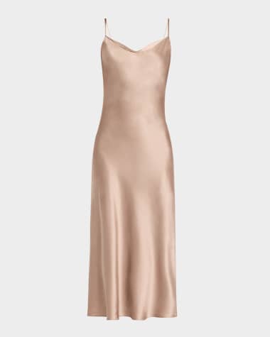 Sablyn Bias-Cut Silk Midi Dress