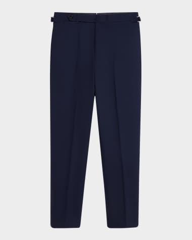 dunhill Men's Wool Flat-Front Trousers