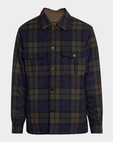dunhill Men's Reversible Plaid Overshirt