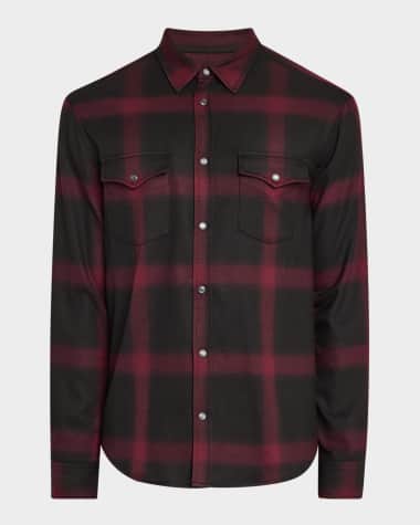 monfrere Men's Eastwood Plaid Two-Pocket Western Shirt