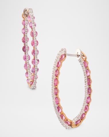 Miseno 18K Pink Gold Procida Earrings with Diamonds and Sapphires