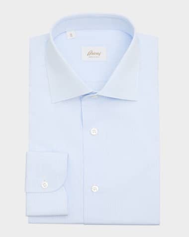 Brioni Men's Cotton Plaid Dress Shirt