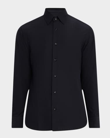 Brioni Men's Cotton Tonal Stripe Sport Shirt
