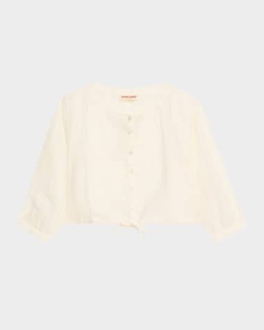 EMPORIO SIRENUSE New Jinny Linen Crop BLouse
