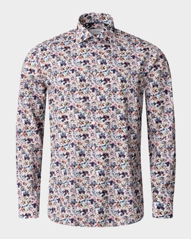 Eton Men's Slim-Fit Cotton Floral Sport Shirt