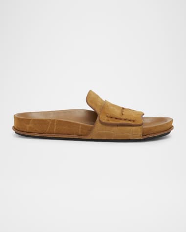 Jacquemus Les Sandales Croc-Embossed Leather Sandals