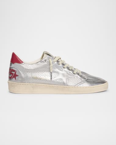 Golden Goose Men's Ball Star Metallic Low-Top Sneakers