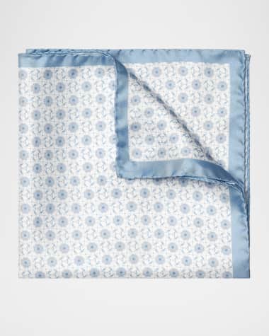Eton Men's Geometric Silk Pocket Square