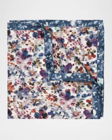 Eton Men's Floral Silk Pocket Square
