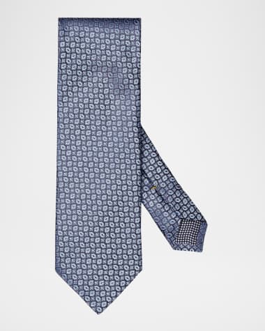 Eton Men's Geometric Woven Silk Tie