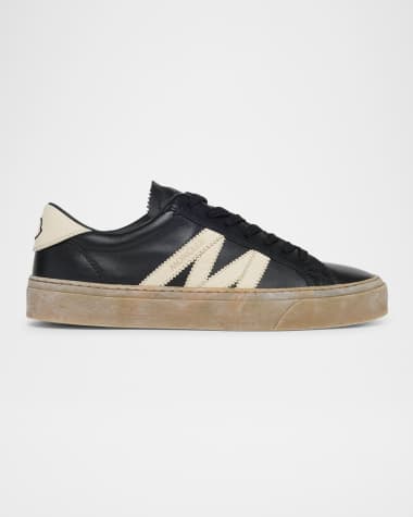 Moncler Men's Monaco2 Leather and Nubuck Low-Top Sneakers