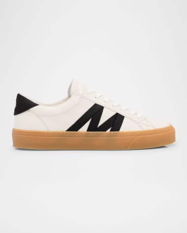 Moncler Men's Monaco2 Leather and Nubuck Low-Top Sneakers