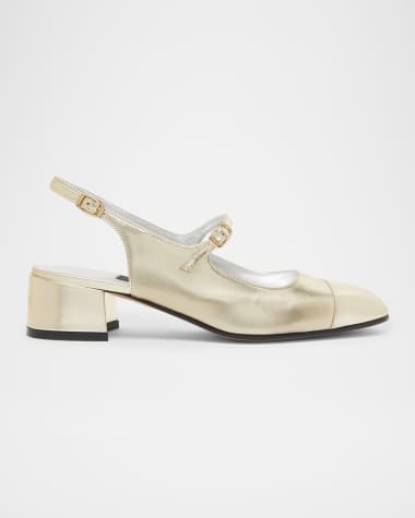 CAREL Ischia Metallic Mary Jane Ballerina Pumps