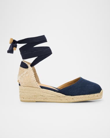 Castaner Carina Canvas Ankle-Tie Wedge Espadrilles