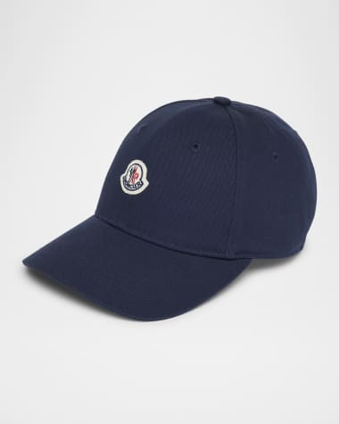 Moncler Boy's Cotton Gabardine Logo Baseball Cap, Size S-L