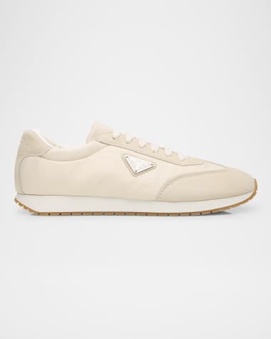 Prada Men's Rank Nylon and Leather Low-Top Sneakers