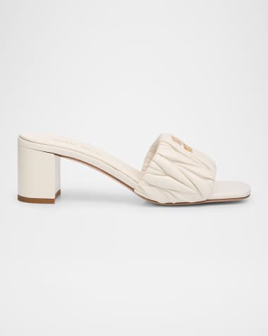 Miu Miu Quilted Leather Mule Sandals