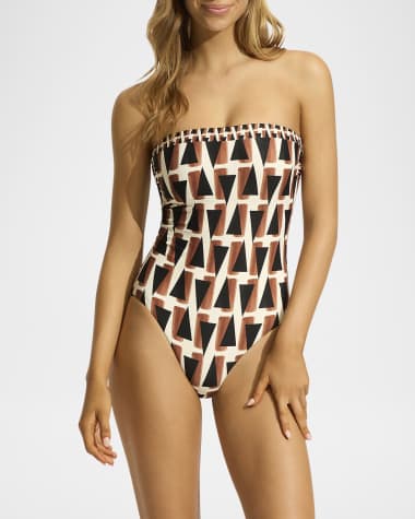 Seafolly Secret Garden Bandeau One-Piece Swimsuit