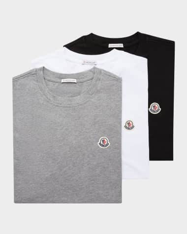 Moncler Men's 3-Pack Logo Patch Cotton T-Shirts