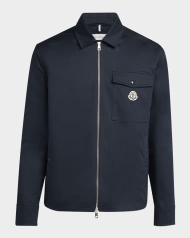 Moncler Men's Full-Zip Twill Overshirt