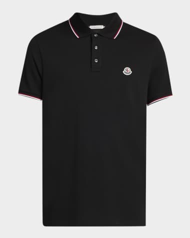 Moncler Men's Striped-Trim Polo Shirt