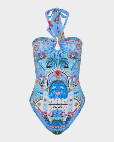 Camilla A Painted Village Bandeau One-Piece Swimsuit