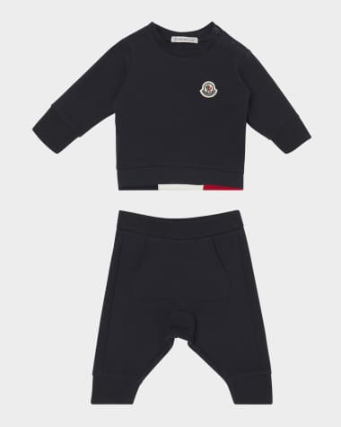 Moncler Boy's Logo Sweatshirt and Pants Set, Size 3M-3