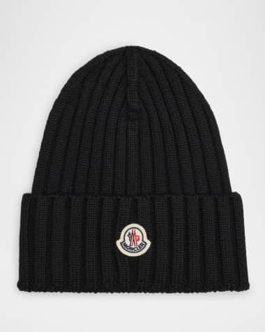 Moncler Ribbed Wool Logo Beanie