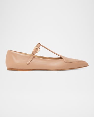 Gabriela Hearst Liv Mary Jane Lamb Leather Ballet Flats