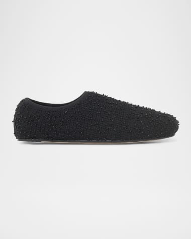 Gabriela Hearst Aris Beaded Cashmere Ballerina Loafers