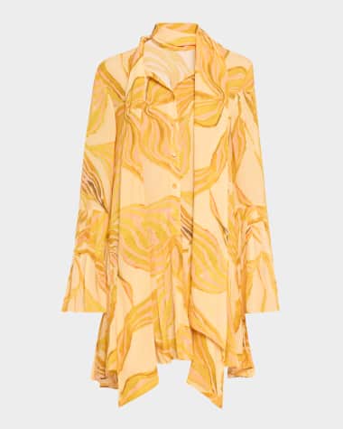 Alexis Kazan Printed Scarf Shirtdress